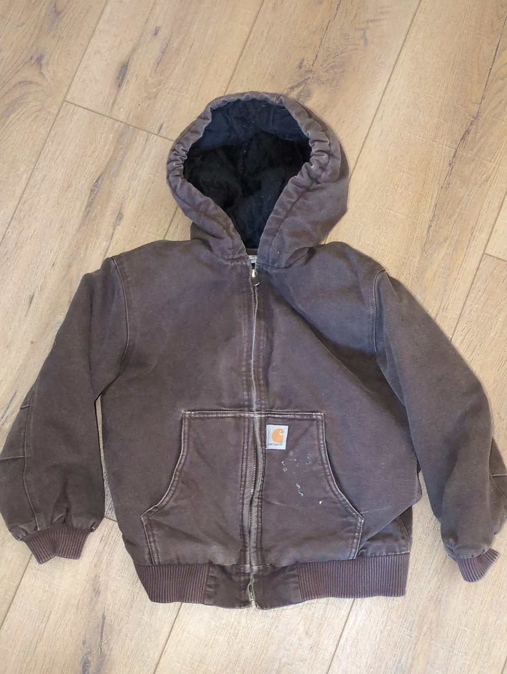 Carhartt Kids Dark Brown Hooded Work Jacket